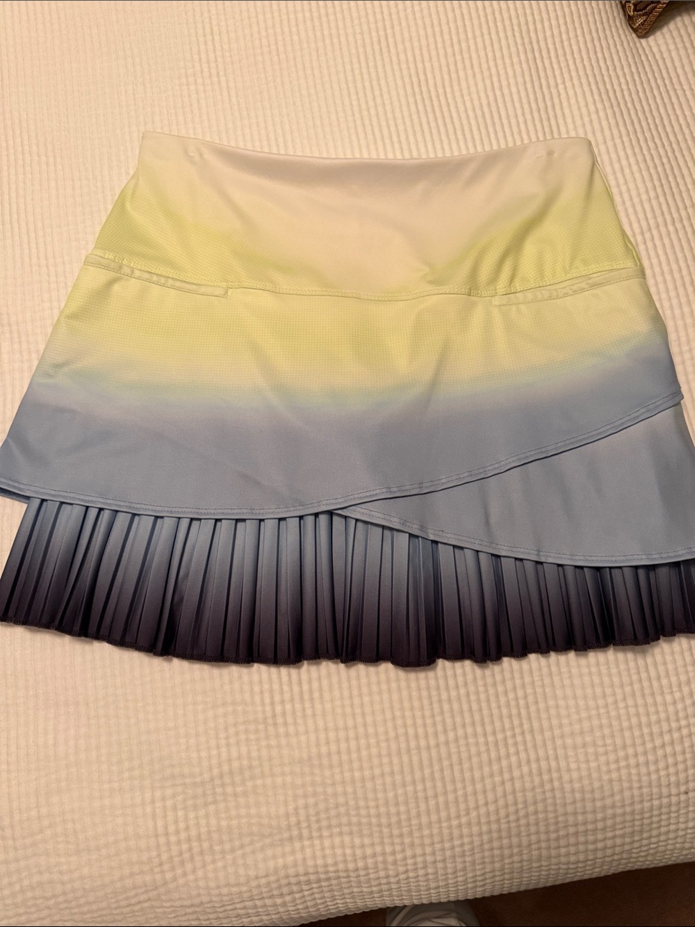 Lucky in Love Ombre Pleated Skater Skirt - Yellow to Blue